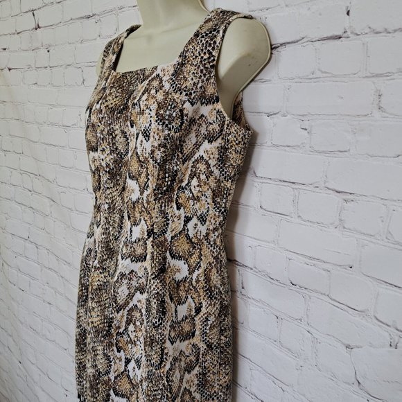 Dawn Joy Beige Snake Print Sleeveless Dress Size 7/8 - Picture 3 of 9